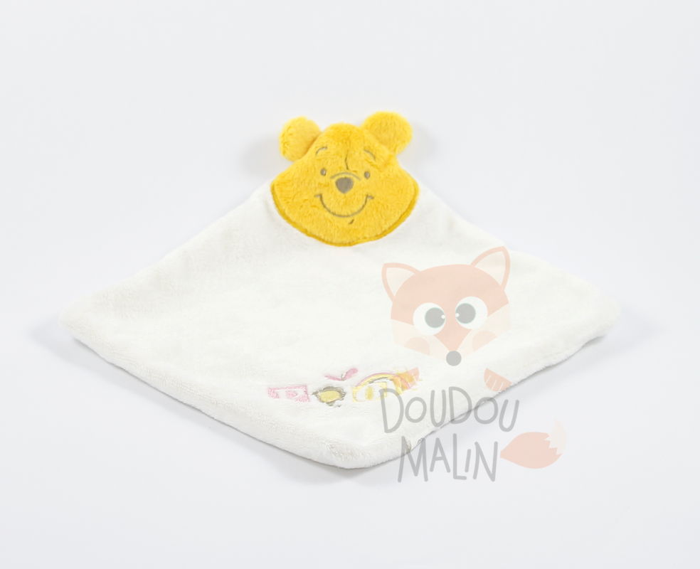  plat winnie pooh blanc jaune rose soleil fleur papillon 